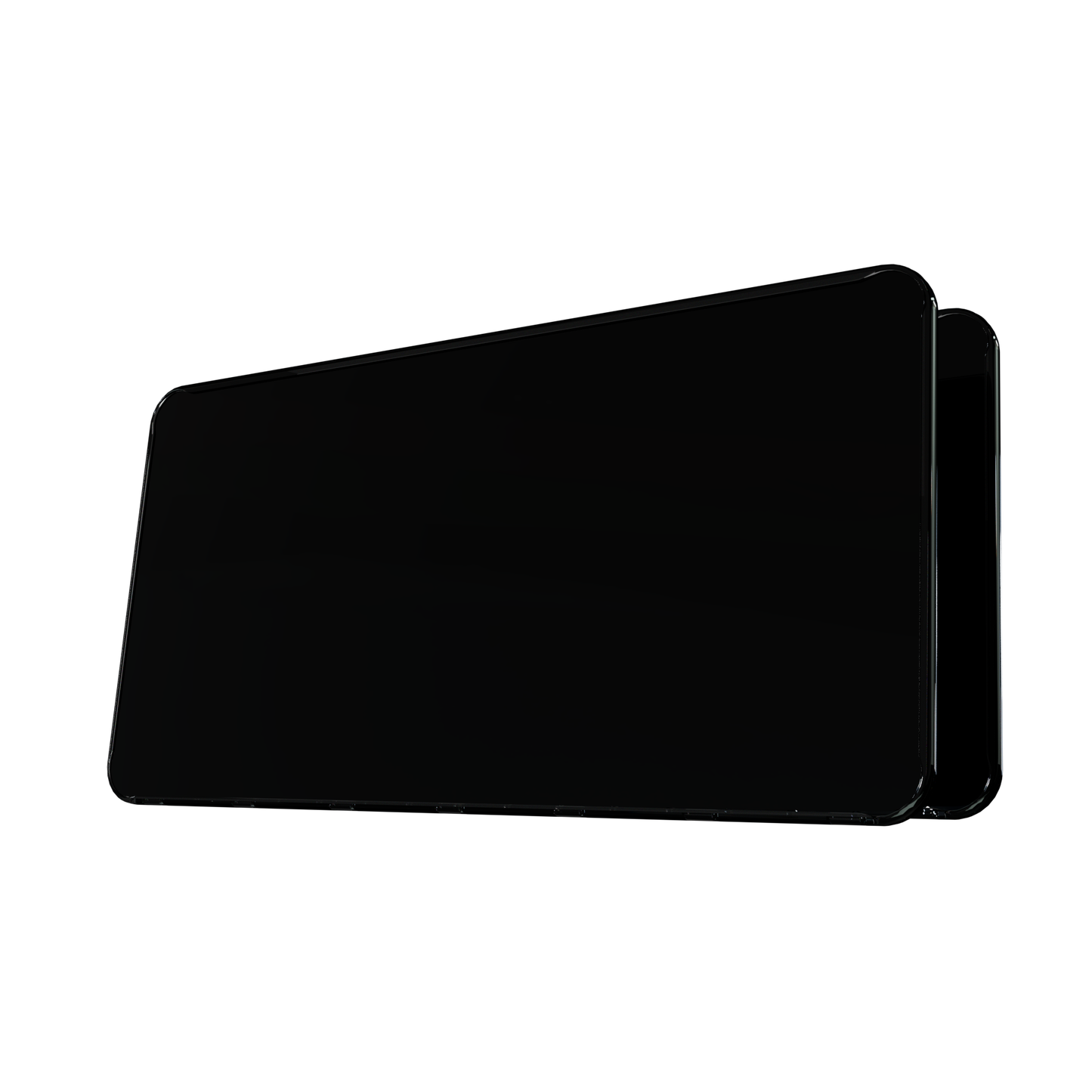 Dual pack of Vanish Plate Nano units in blackout mode with slim, minimal design
