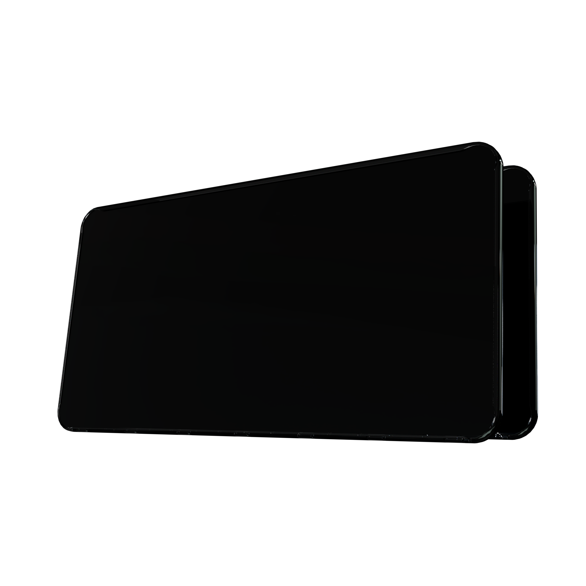 Dual pack of Vanish Plate Nano units in blackout mode with slim, minimal design
